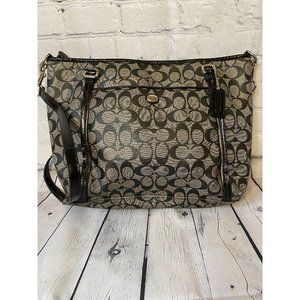 Coach Large Gray Black Shoulder Tote Bag